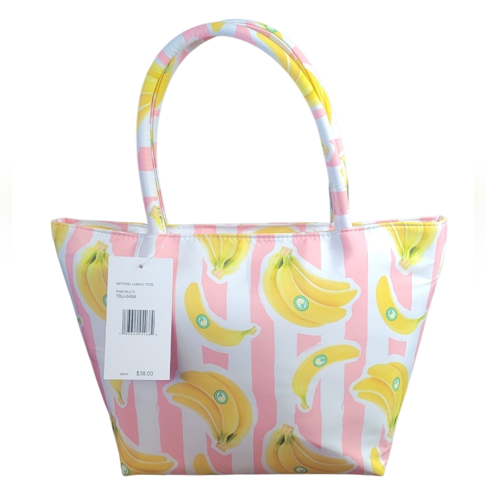 Betsey Johnson Pink and Yellow Banana Tote Insulated Lunch Bag